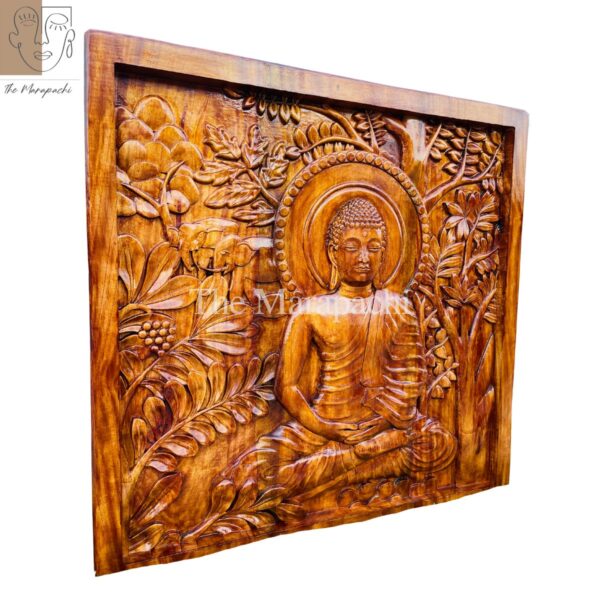 Elegant Buddha Wooden WallPanel