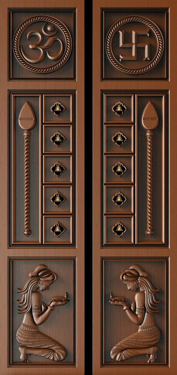 Teak Wood Poojaroom Door 7